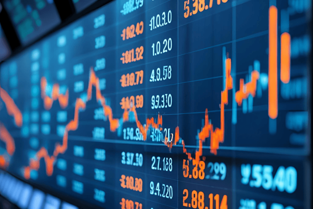 Financial analysis on screen