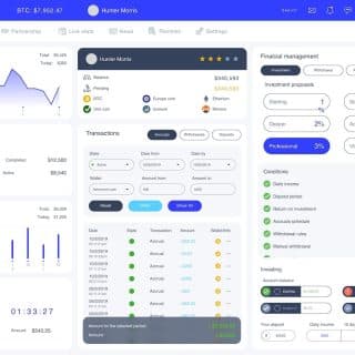 Deal dashboard with financial outputs